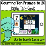 Halloween Counting Ten Frames 0-10 Digital Task Cards Interactive