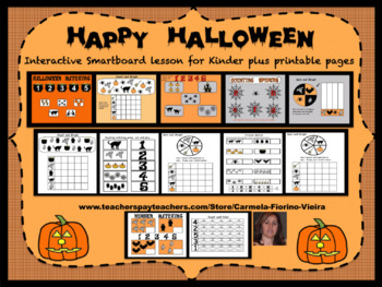 Preview of Halloween Counting for Kinders Interactive Smartboard Lessons and Printables