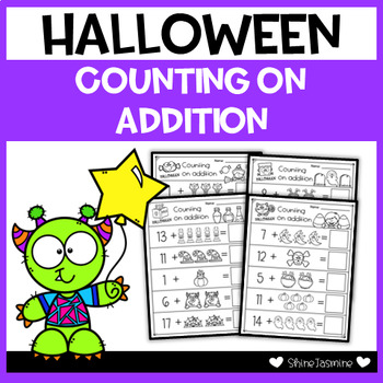 Preview of Halloween Counting on Addition Worksheets - Numbers 1 to 20