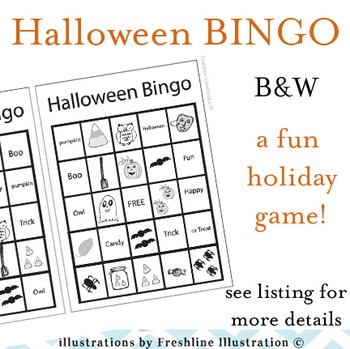 Halloween Craft, Bingo, Printable, Bats, Pumpkins, Spiders, Printable
