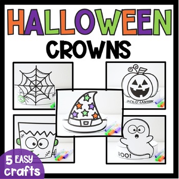 Preview of Halloween Craft Preschool | Printable Activities Kindergarten Coloring Crown Hat