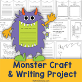 Halloween Craft Monster Writing Craftivity Template and Au