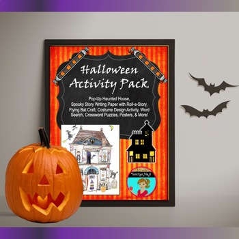 Preview of Halloween Craft: Pop-Up Haunted House & Activity Pack