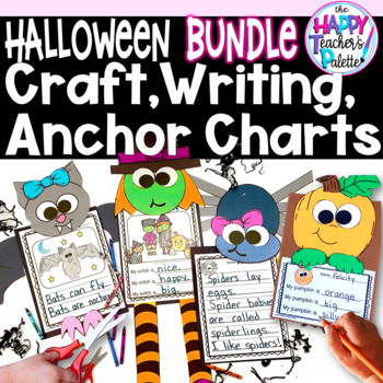 Preview of Halloween Craft Writing Center Anchor Chart Activity BUNDLE