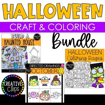 Preview of Halloween Craft and Coloring Bundle {Halloween Coloring Pages}