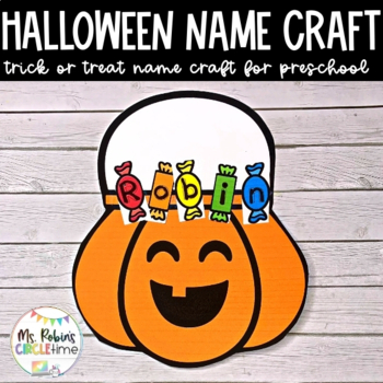 Preview of Halloween Craft for Preschool and Kindergarten | EDITABLE Name Craft