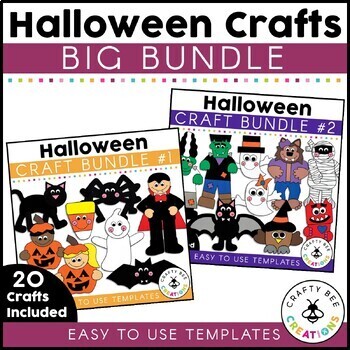 Preview of Halloween Crafts Bundle  | Activities | Bulletin Board | Bat | Spider | Pumpkin