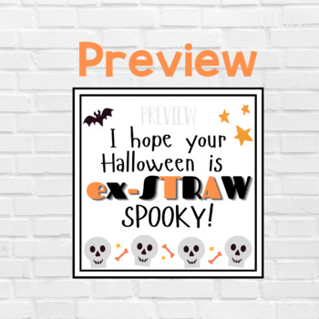 Crazy Straw Halloween Printable, Halloween Gift, Gift Tag, Party Favor,  Halloween Gift for Kids, School Gift, Halloween, Just Add Confetti 