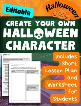 Preview of Halloween Create Your Own Halloween Character Description Middle School ELA
