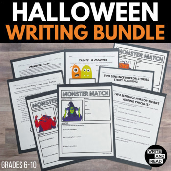 Preview of Halloween Creative Writing Activity Bundle- Diction, Inferences, Rhetoric, Voice