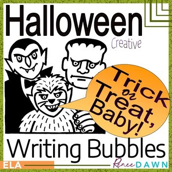 Preview of Halloween Creative Writing - Halloween Characters with Speech Bubbles