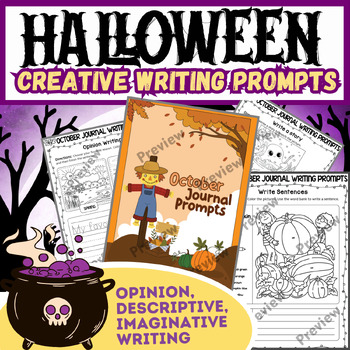 Preview of Halloween Creative Writing Prompts activities
