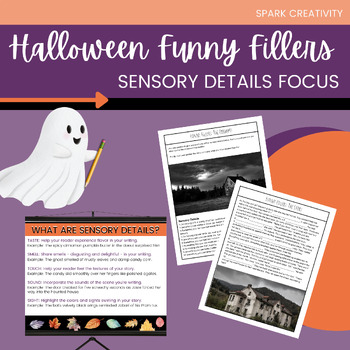 Preview of Halloween Creative Writing: Sensory Details Funny Fillers