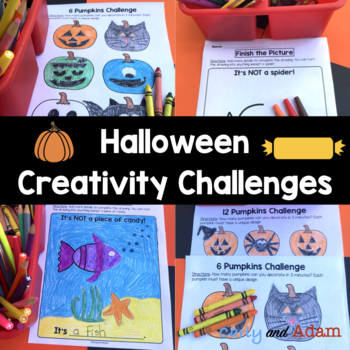 Preview of Halloween Creativity Activities and Finish the Picture Challenges