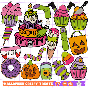 Preview of Halloween Creepy Treats Candy Clipart