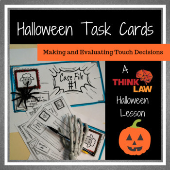 Preview of Halloween Critical Thinking Task Cards- Using Real Life Legal Cases!