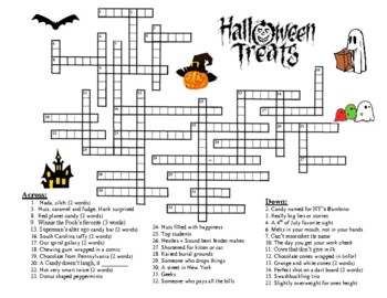 Preview of Halloween Crossword Puzzle - Candy