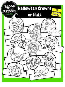 Preview of Halloween Crowns with 20 designs {Texas Twist Scribbles}