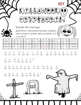 Halloween Cryptogram Puzzle by Miss Amy's Creations | TPT