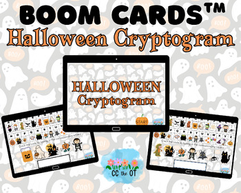 Preview of Halloween Cryptogram Typing Boom Cards; Occupational Therapy; Visual Perception