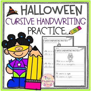 Preview of Halloween Cursive Handwriting Practice