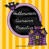 Halloween Cursive Handwriting Worksheets (freebie)