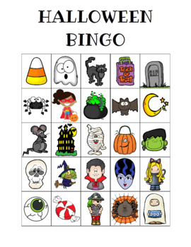 Halloween Custom Bingo Printables (Color and BW) by Celebration Station