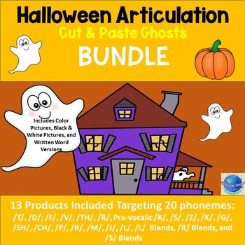 Preview of Halloween Cut & Paste Ghosts Articulation Bundle