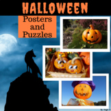 Halloween Cut and Paste Activity, Puzzles and Posters for 