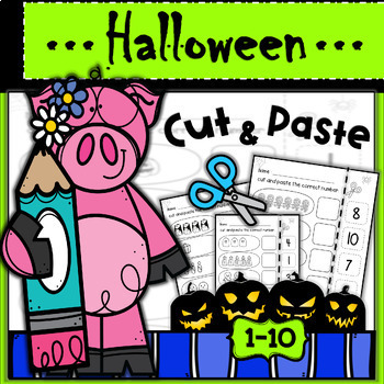 Preview of Halloween Counting Number with Picture to 10 Worksheets for Kindergarten