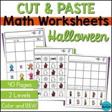 Halloween Cut and Paste Math Activities | Special Educatio