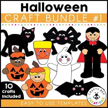 Preview of Halloween Crafts Bundle | Activities | Bulletin Board | Bat | Spider | Pumpkin