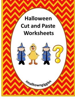 Preview of Halloween Cut and Paste Activities Halloween Math and Literacy Worksheets