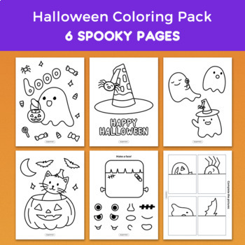 Cute Halloween Activity Bundle Halloween Coloring Pages 