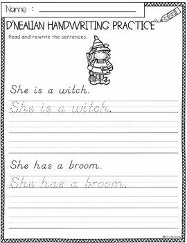 Halloween D'Nealian Handwriting Practice by Miss Faleena | TpT