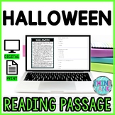 Halloween DIGITAL Reading Passage & Questions - Self Grading