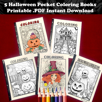 Pocket Coloring Books 9 DIY Printable Mini Gift Party Favor Trick