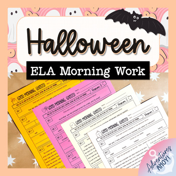 Preview of Halloween Daily Language Arts Practice Morning Work FREEBIE