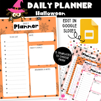 Preview of Halloween Daily Planner (Google Slides Editable)