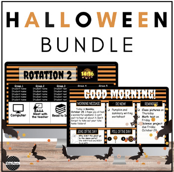 Preview of Halloween | Daily Slides | Center Rotation Slides | Google Slides Templates