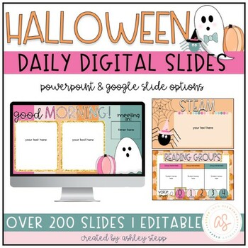 Preview of Halloween Daily Slides | Halloween Edition | Digital Slides | Editable