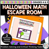 Halloween Day Problem Solving Activities: Digital Math Esc