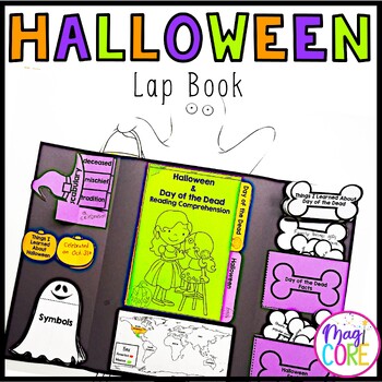 Preview of Halloween Day of the Dead Lapbook 2nd 3rd Grade Dia de los Muertos Reading Craft