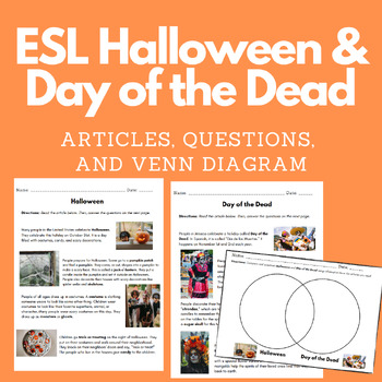 Preview of Halloween & Day of the Dead Lesson for ESL Beginners 