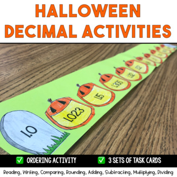 Preview of Halloween Decimal Activities {Printable}