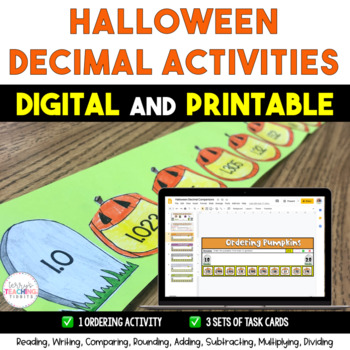 Preview of Halloween Decimal Activities Bundle {Digital and Printable}