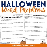 Halloween Decimal Operations Word Problems