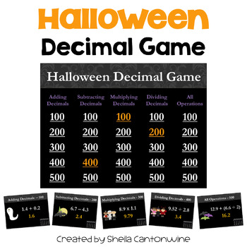 Preview of Halloween Decimal Game