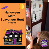 Halloween Math Review Scavenger Hunt Game Comparing Decima