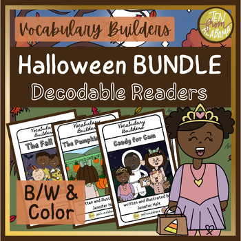 Preview of Halloween Decodable Readers BUNDLE w/ Fall Vocabulary 1st Grade